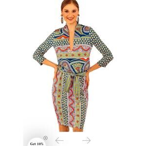 Gretchen Scott So Sexy Paisley Park V Neck with Tie Womens XL NWT